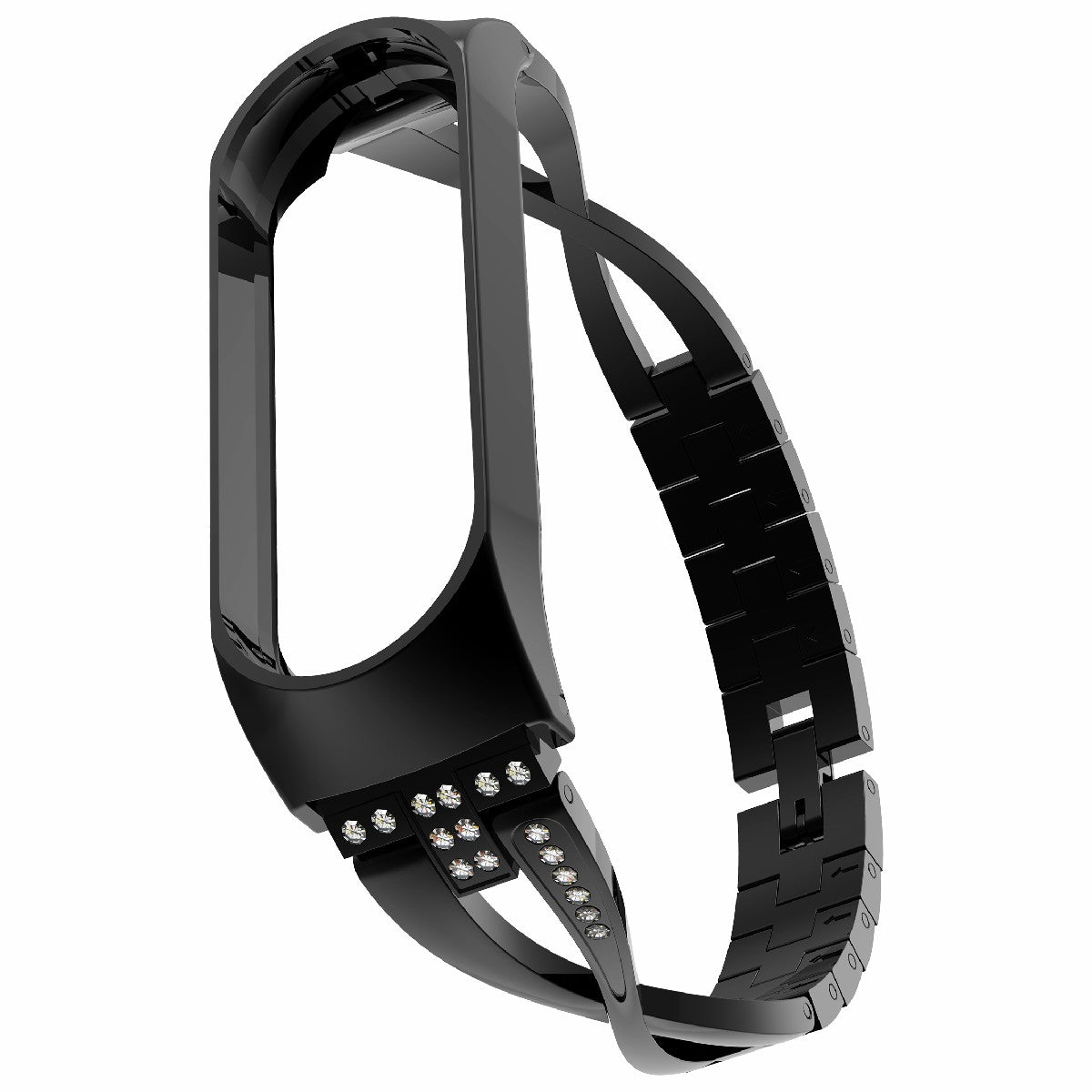 X-Shaped Design Aluminum Alloy Jewelry Wristband Bling Diamond Metal Strap for Xiaomi Mi Band 6 5 X-Shaped Design Aluminum Alloy Jewelry Wristband Bling Diamond Metal Strap for Xiaomi Mi Band 6 5